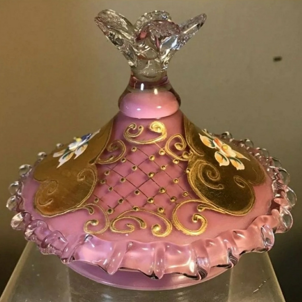 Empoli glass hand-painted apothecary jar RARE